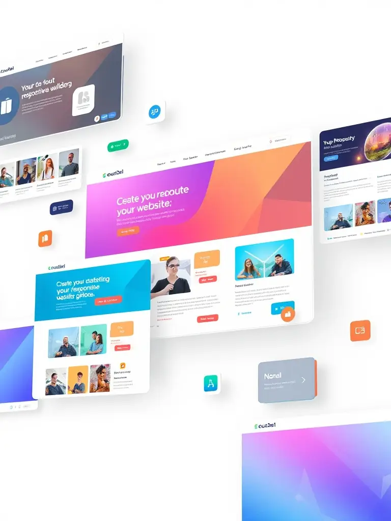 Drag-and-drop website builder interface showcasing ease of use and customization.