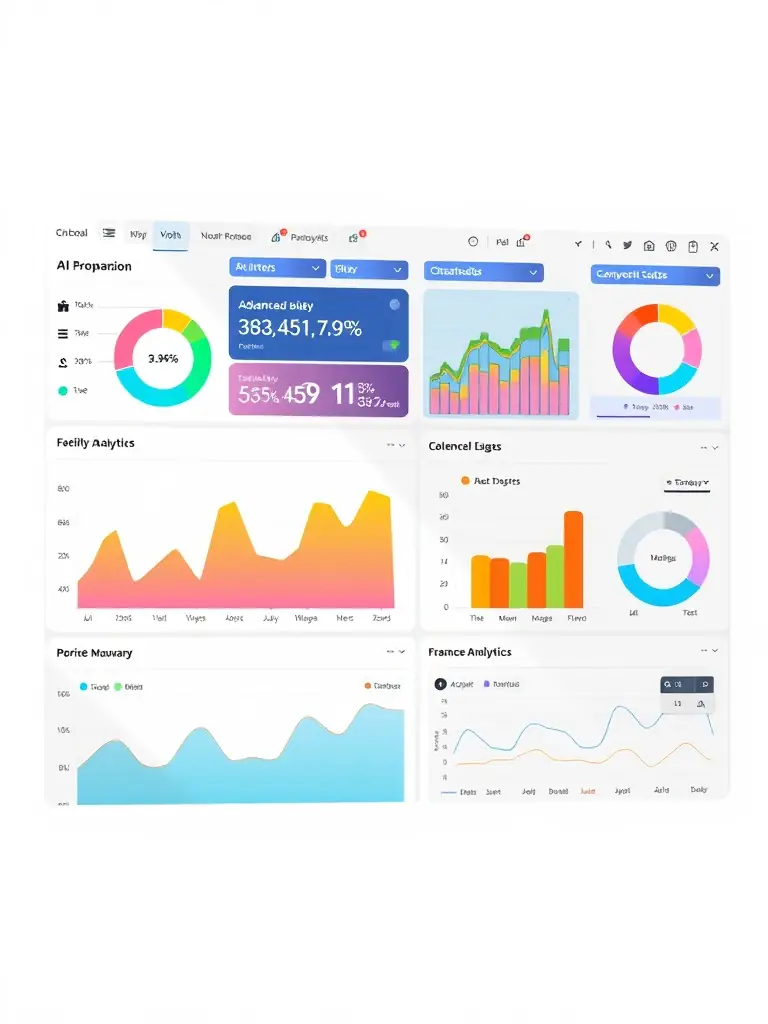 Dashboard showing AI-powered website analytics and performance metrics.